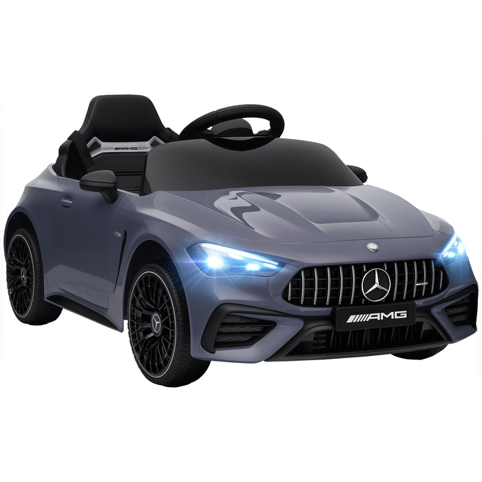 AIYAPLAY Licensed Mercedes AMG Kids Electric Car, 12V Ride On Car with Dual Motors, Remote Control for 3-6 Years, Grey