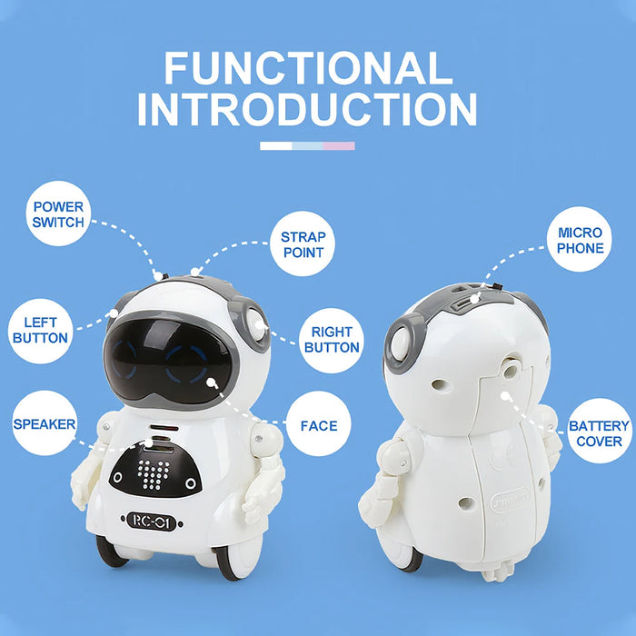 GOOLSKY 939A RC Pocket Robot - Interactive Talking, Dialogue Voice Recognition, Recording, Singing, Dancing, Story Telling - Fun Miniature Toy for Entertaining Children