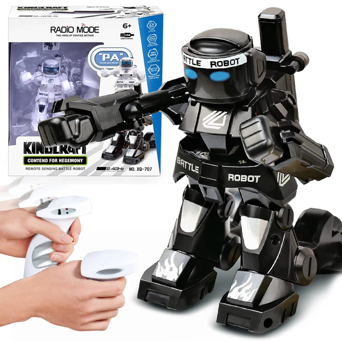 Rc Robot Toys - Cool Light Sound Effects, Gesture Sensing Remote Control Battle Robot - Ideal Gift for Boys and Girls