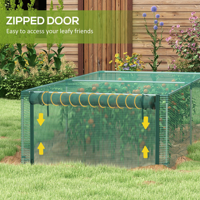 Outsunny 8' x 4' Plant Protection Cage, with Door, Green | Aosom UK