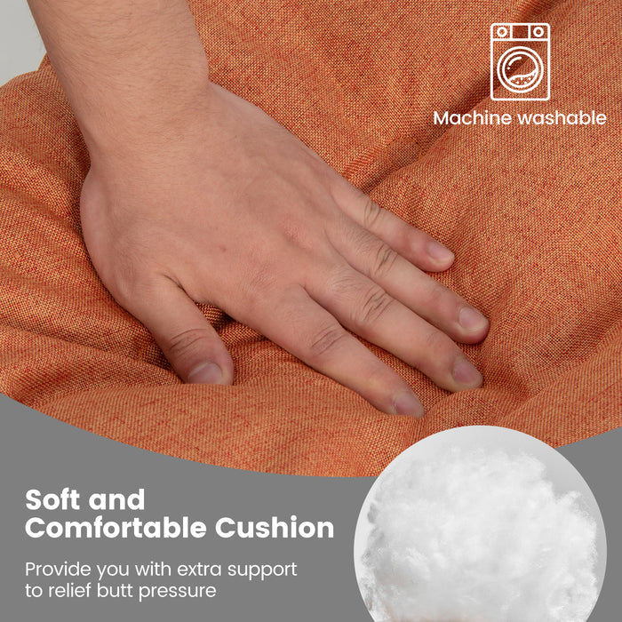 Tufted Seat Chair Cushions, Set of 4 - Non-Slip Backing, Vibrant Orange Color - Comfortable Seating Solution for Home Furniture