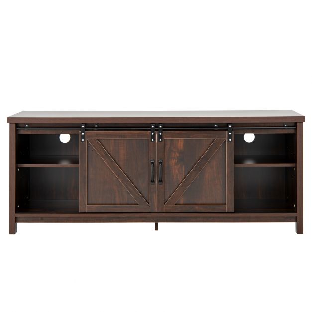 Farmhouse Inspired TV Stand - Rustic Barn Door Design, Fits upto 65 Inch Televisions - Perfect Addition for a Chic Living Room Decor