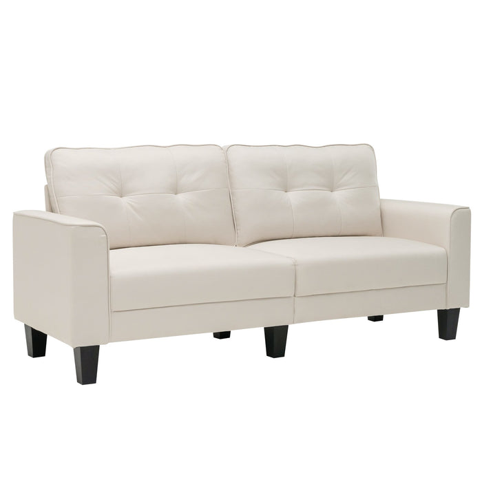 Modern Upholstered Corner Sofa Couch with 2 Removable Back Cushions-