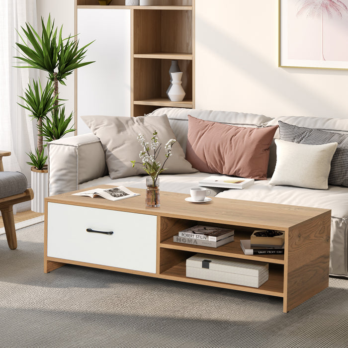 Wooden Furniture Creations-TV Stand With Drawer and 2 Shelves - Space-Saving Stand Ideal for TVs Up to 55 Inches