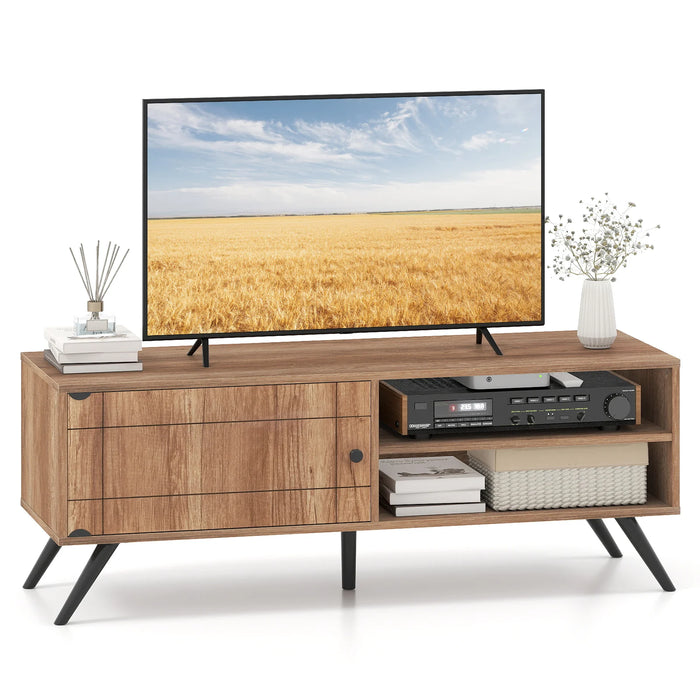 Mid Century Modern Entertainment Center with Cable Hole and Raised Legs-