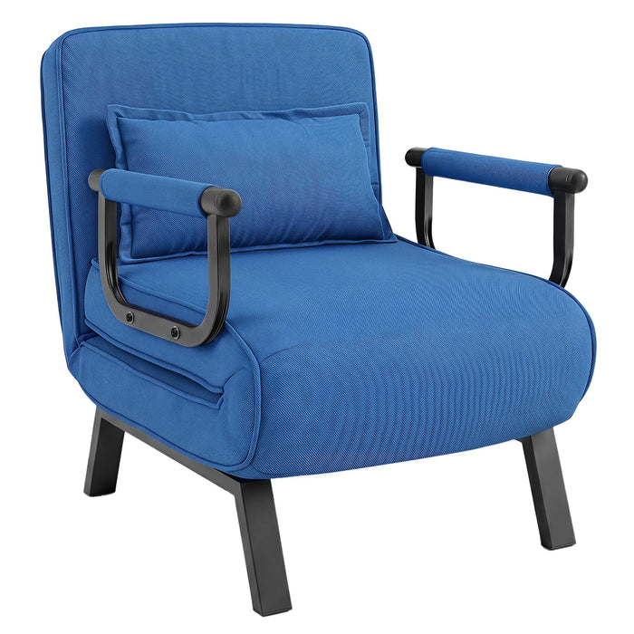 3-in-1 Folding Sofa Bed with Adjustable Backrest  with Adjustable Backrest-Blue