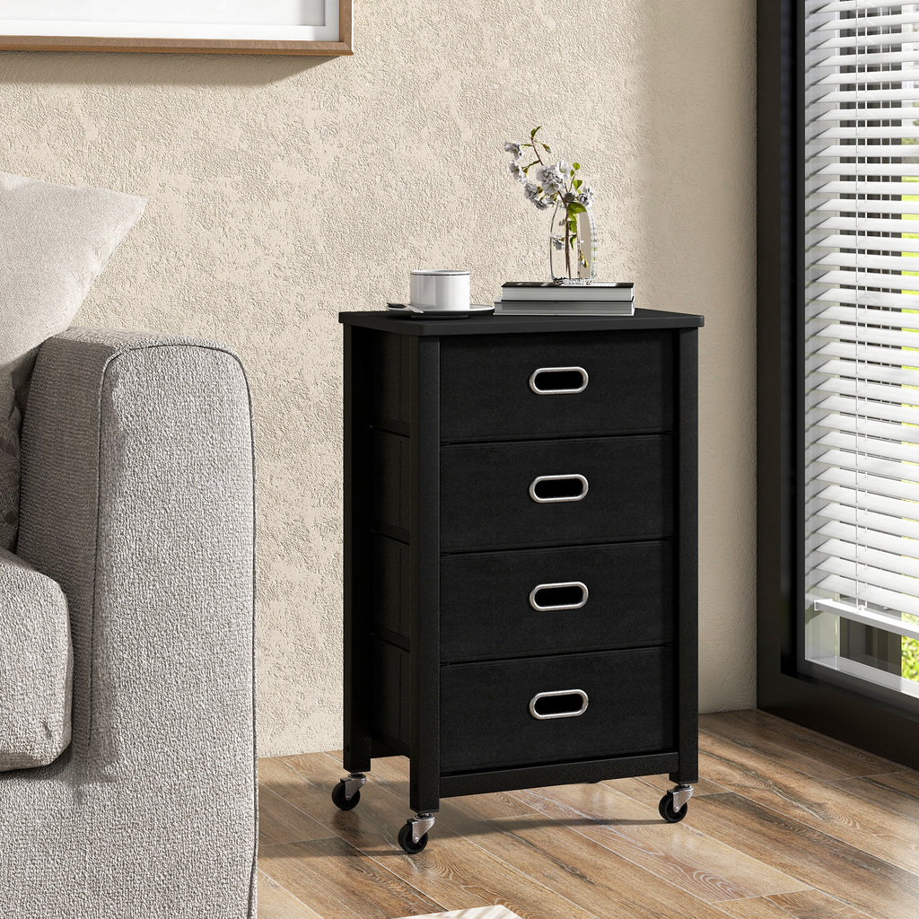 Hirsh Industries - Compact 4-Drawer Mobile Filing Cabinet - Ideal for Home Office Organizing and Storage Solution