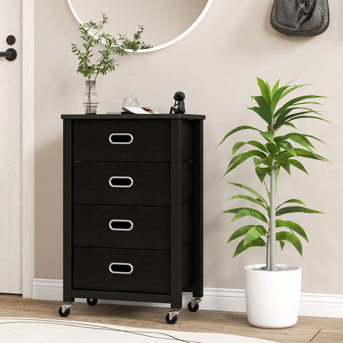 Hirsh Industries - Compact 4-Drawer Mobile Filing Cabinet - Ideal for Home Office Organizing and Storage Solution