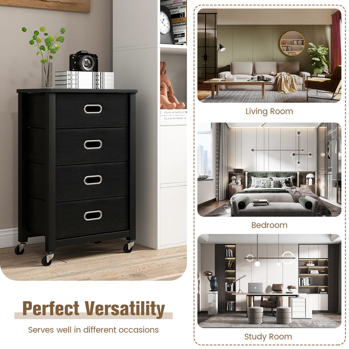 Hirsh Industries - Compact 4-Drawer Mobile Filing Cabinet - Ideal for Home Office Organizing and Storage Solution