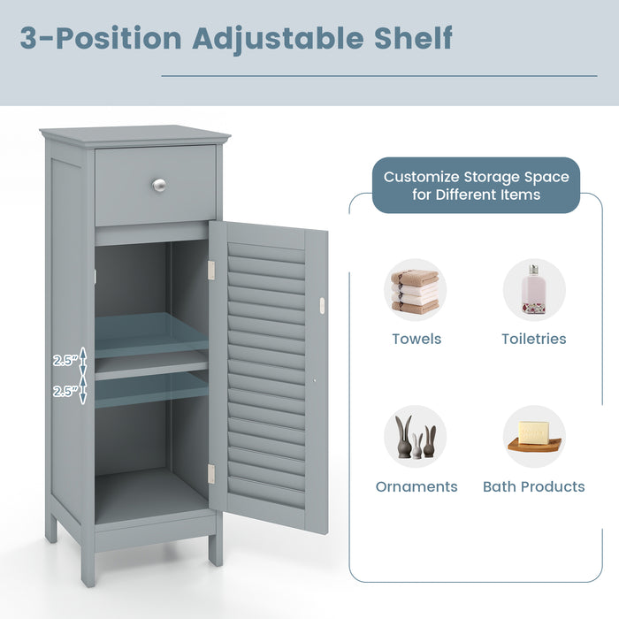 Freestanding Storage Organizer Unit with Adjustable Shelf for Entryway-