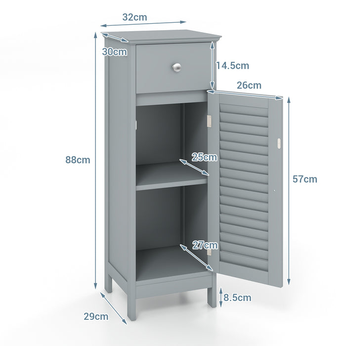 Freestanding Storage Organizer Unit with Adjustable Shelf for Entryway-