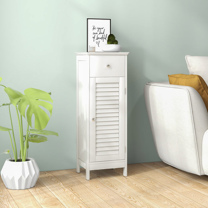 Freestanding Storage Organizer Unit with Adjustable Shelf for Entryway-