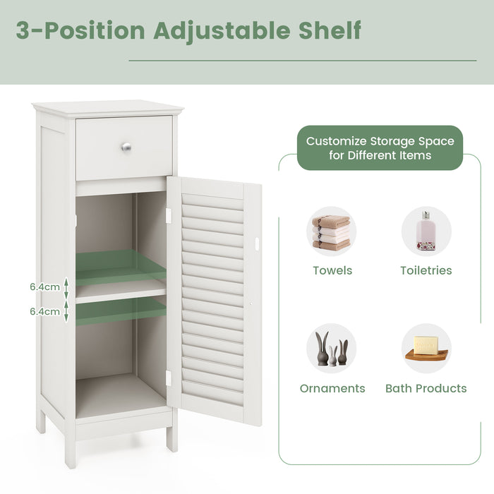Freestanding Storage Organizer Unit with Adjustable Shelf for Entryway-