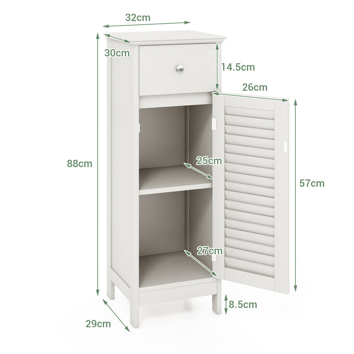 Freestanding Storage Organizer Unit with Adjustable Shelf for Entryway-