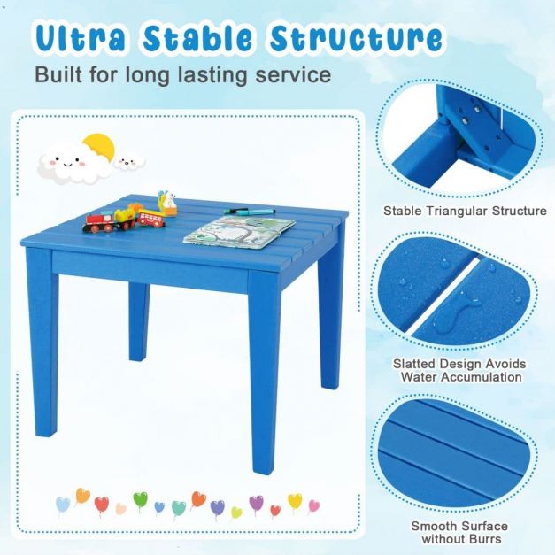 3-Piece Blue Set - Kids Dining and Painting Table & Chair - Perfect for Children's Art and Mealtime Events