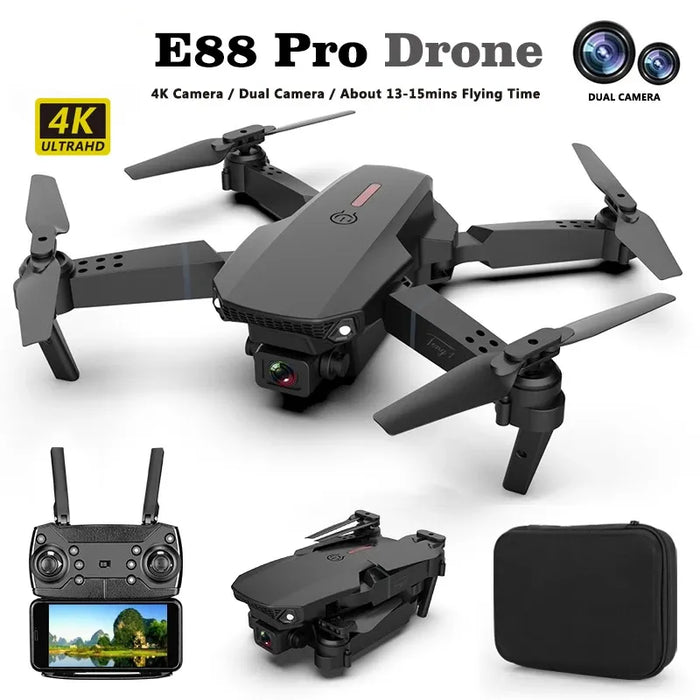 E88 Pro 4k Drone - Professional 4k Remote Control Drone with Dual-Camera and Wide-Angle Lens