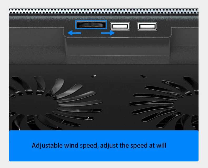 Gaming Laptop Cooler for 12–16 inch Notebooks | Dual Fans & Adjustable Wind Speed