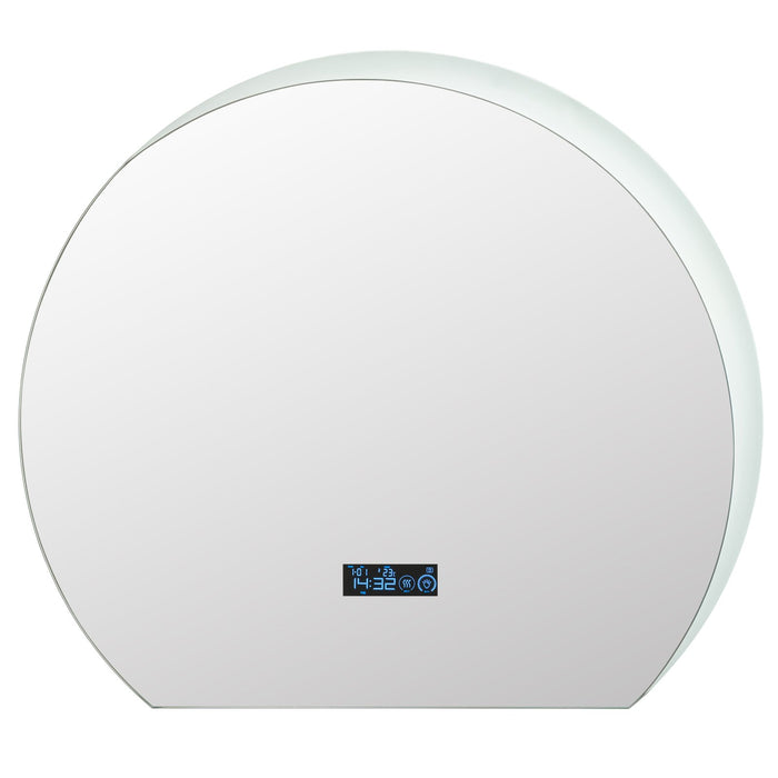 Half Circle LED Bathroom Mirror with Touch Switch and 3-Color Lights
