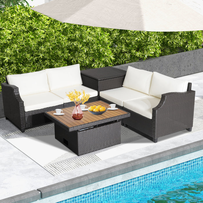 7 Pieces Patio Outdoor Hand-Woven PE Wicker Furniture Set-