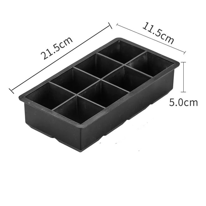 Silicone Ice Tray Mold - Large Food Grade with 4/6/8/15 Grid Options for Giant Big Ice Cubes - Perfect for DIY Ice Maker Enthusiasts and Jumbo Ice Cube Lovers