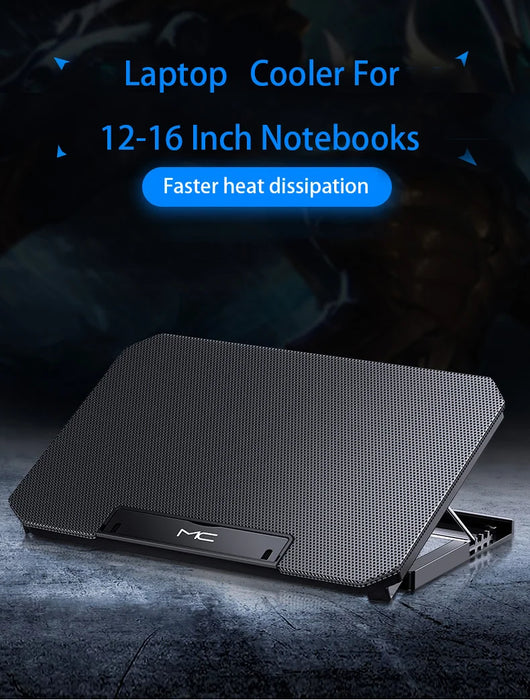 Gaming Laptop Cooler for 12–16 inch Notebooks | Dual Fans & Adjustable Wind Speed