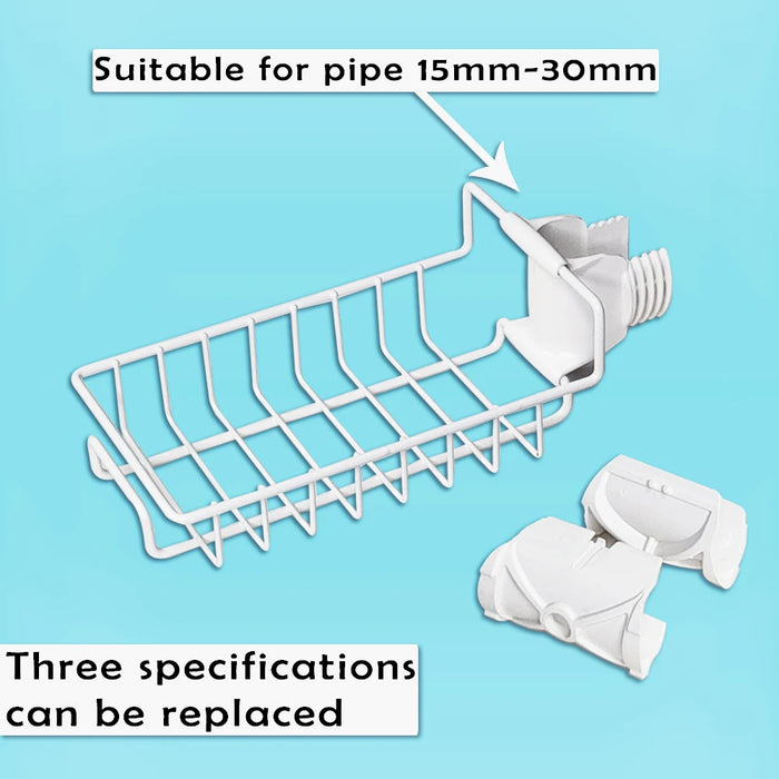 Stainless Steel Under-Tap Sponge Holder — Adjustable Kitchen & Bathroom Rack