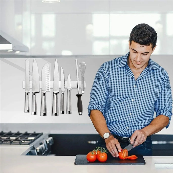 Stainless Steel Magnetic Knife Strip – Wall-Mount Holder (300/400/500mm)