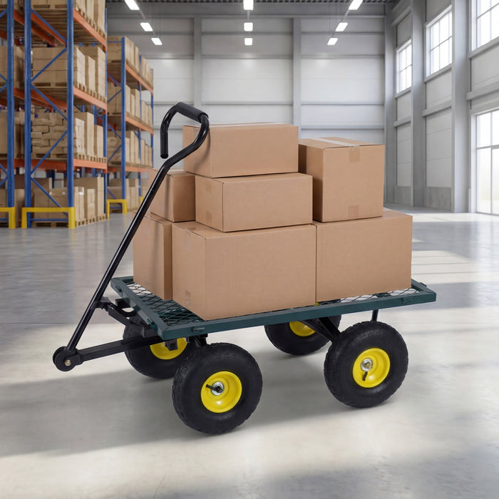Heavy Duty 410 kg Capacity Metal Garden Cart with Storage Bag-