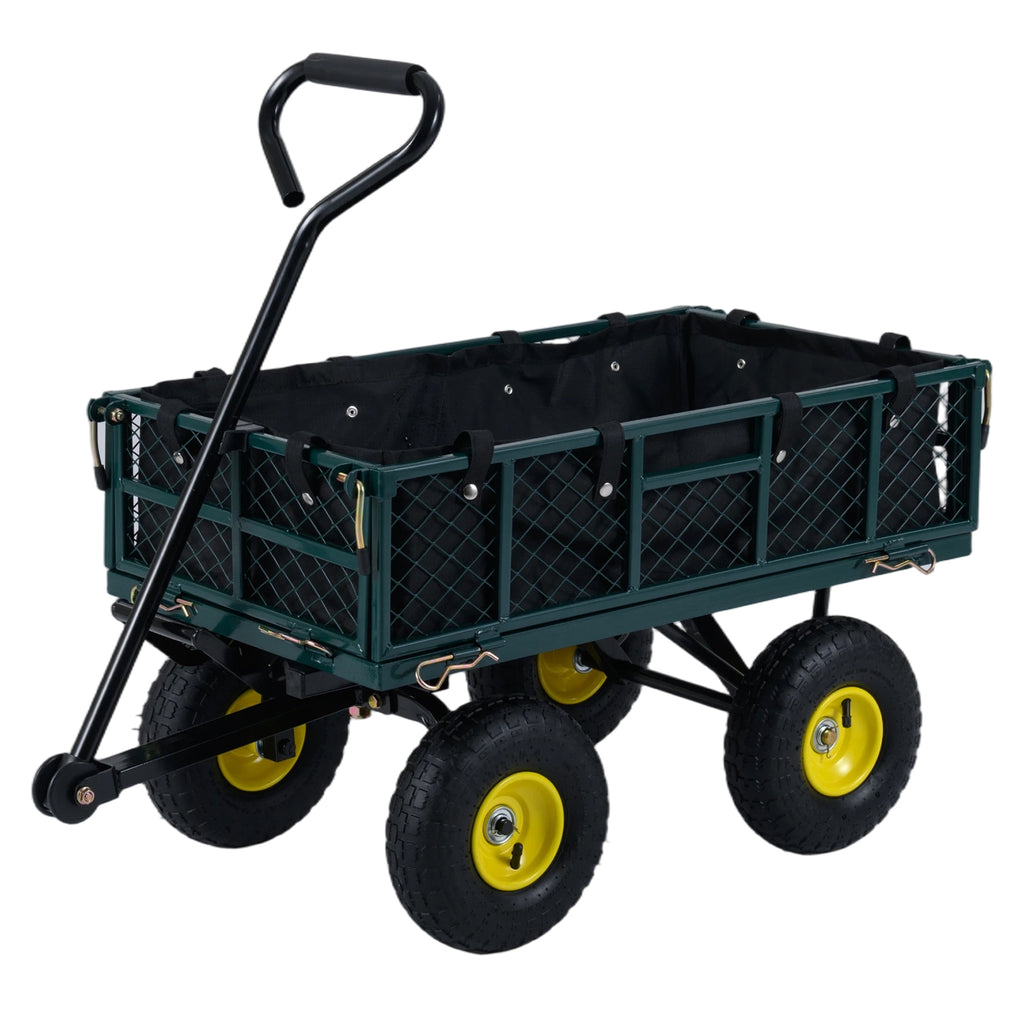 Heavy Duty 410 kg Capacity Metal Garden Cart with Storage Bag-