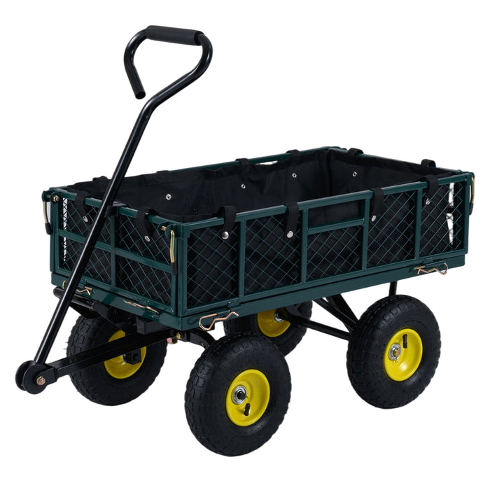 Heavy Duty 410 kg Capacity Metal Garden Cart with Storage Bag-