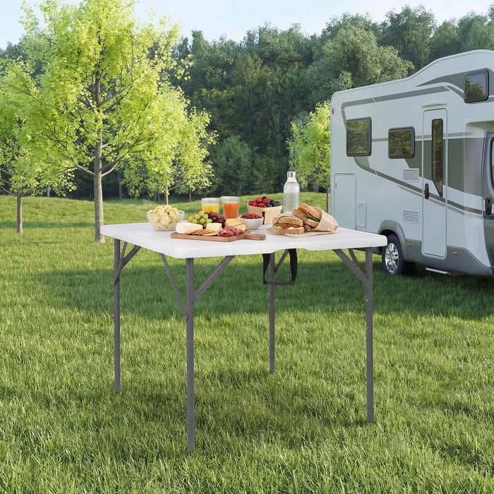 Heavy Duty Indoor Outdoor Folding Card Table with Carry Handle for Patio-