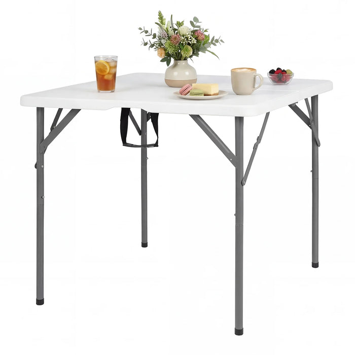 Heavy Duty Indoor Outdoor Folding Card Table with Carry Handle for Patio-