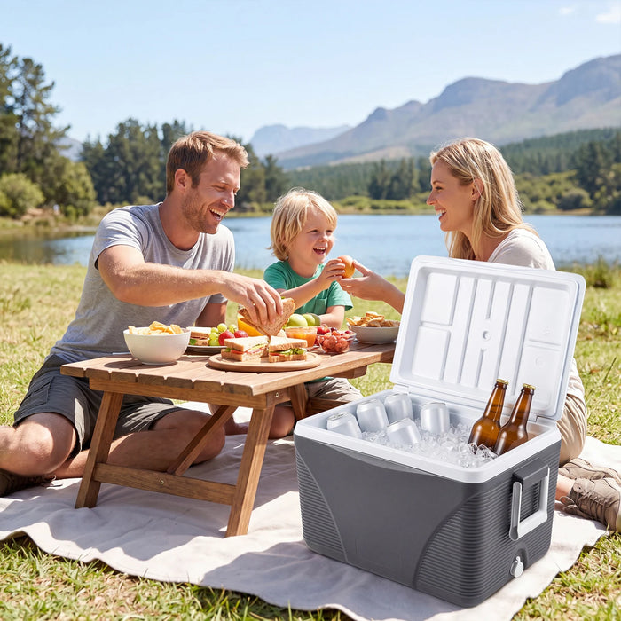 Heavy Duty Injection Molded Cooler with Cup Holders for Outdoor Use-