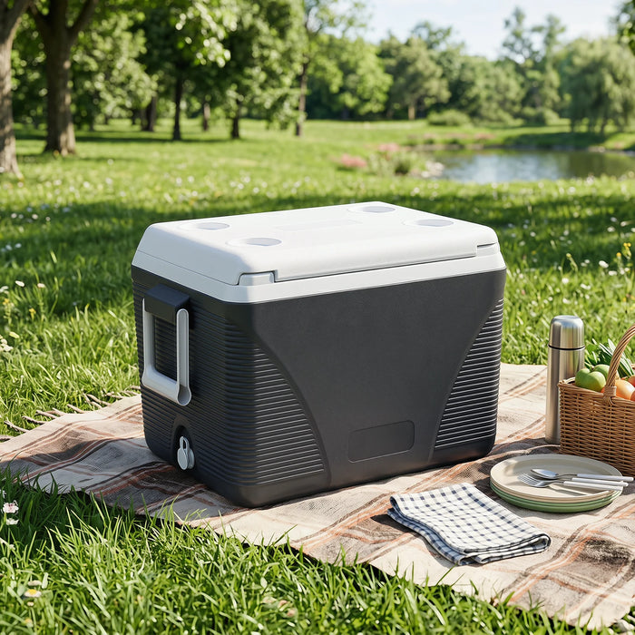 Heavy Duty Injection Molded Cooler with Cup Holders for Outdoor Use-