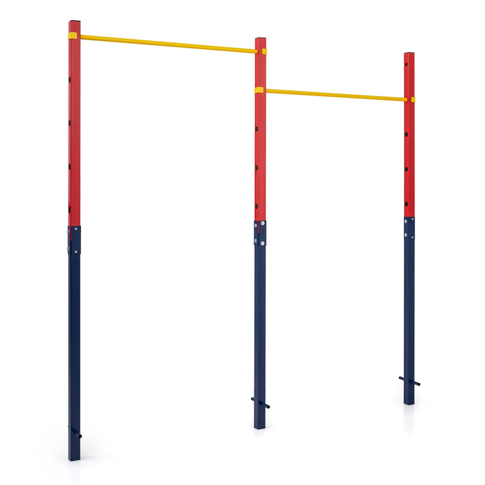 Heavy Duty Metal Pull Up Bar Station with 5 Adjustable Heights-Blue