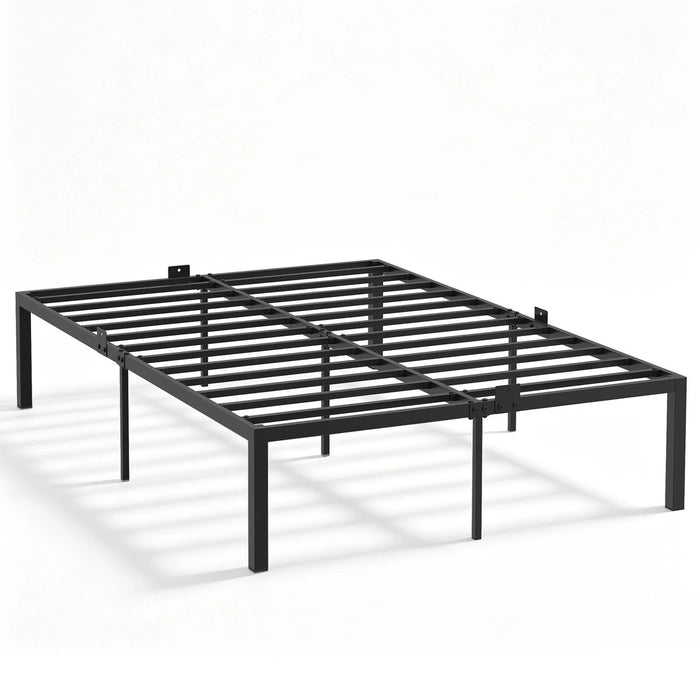 Heavy-Duty Platform Bed with Mattress Slide Stoppers and Under-bed Storage-