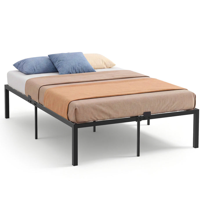 Heavy-Duty Platform Bed with Mattress Slide Stoppers and Under-bed Storage-