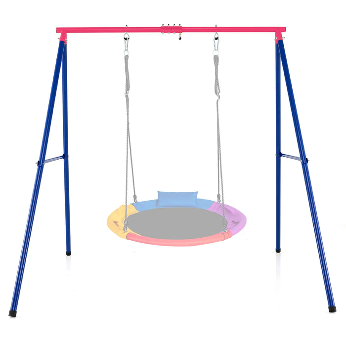 Heavy Duty Steel Swing Frame 1.8M Large A-Frame Swing Stand with Ground Stakes-Yellow