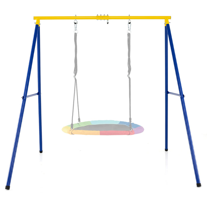 Heavy Duty Steel Swing Frame 1.8M Large A-Frame Swing Stand with Ground Stakes-Yellow