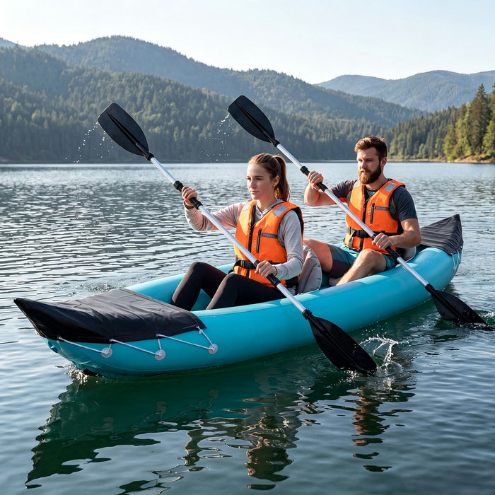 Heavy Duty Tandem Touring Kayak with Aluminum Paddles and Fin-