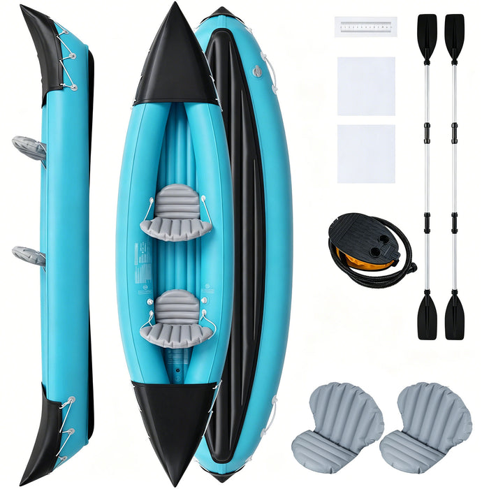 Heavy Duty Tandem Touring Kayak with Aluminum Paddles and Fin-
