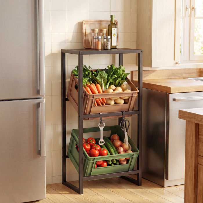 Heavy-duty Metal Storage Rack with Shelf for Beer-