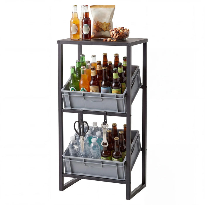 Heavy-duty Metal Storage Rack with Shelf for Beer-