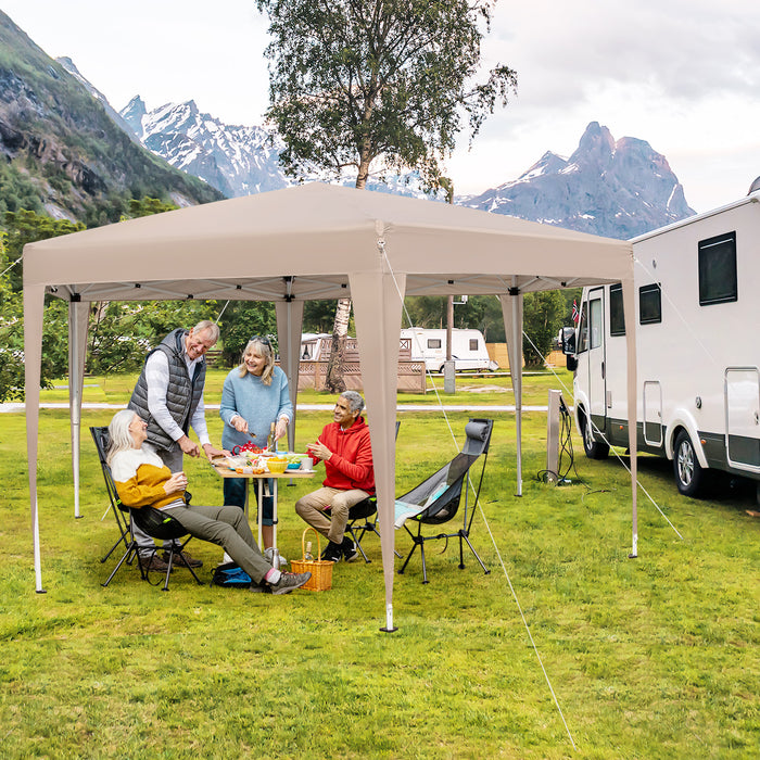 400 x 348 cm Hexagonal Pop-Up Canopy Tent with Dressed Legs-