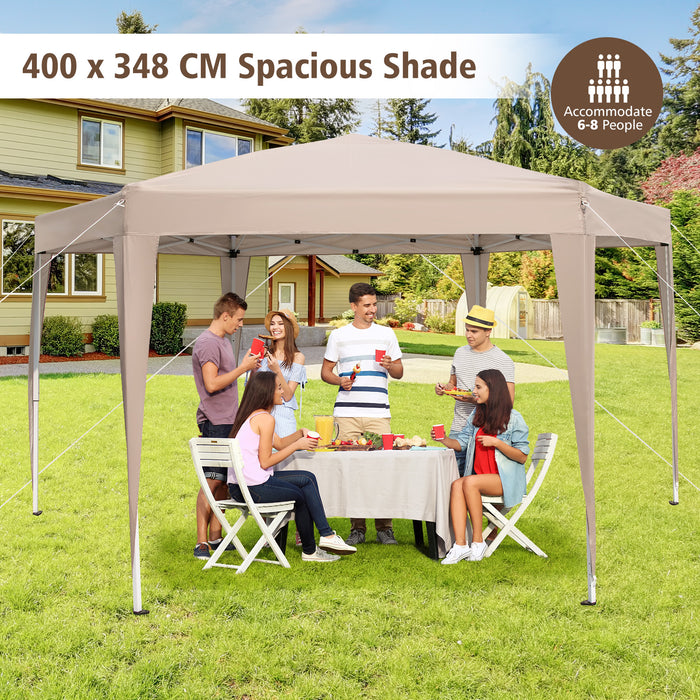 400 x 348 cm Hexagonal Pop-Up Canopy Tent with Dressed Legs-