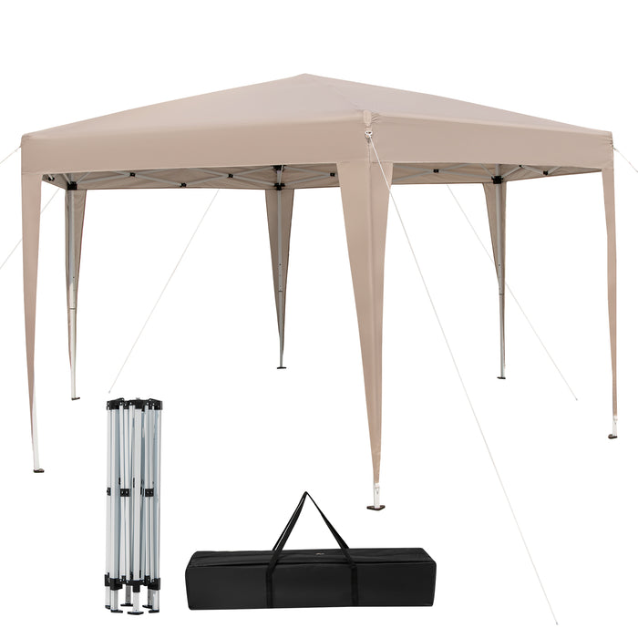 400 x 348 cm Hexagonal Pop-Up Canopy Tent with Dressed Legs-