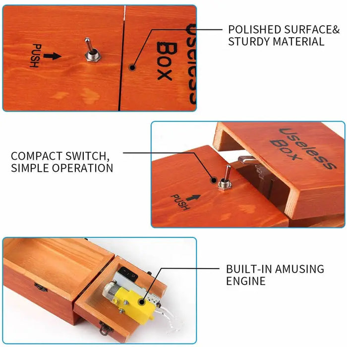 Useless Boring Box - Novelty Gift - Gag Gift, Anti-stress, Prank, Cool, Interesting Stuff - Desk Gadget