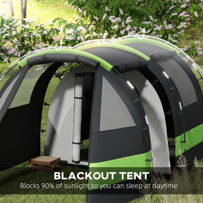 4-5 Person Blackout Camping Tent - Bedroom & Living Room, 3000mm Waterproof for Fishing, Hiking, Festivals - Ideal Shelter for Outdoor Enthusiasts