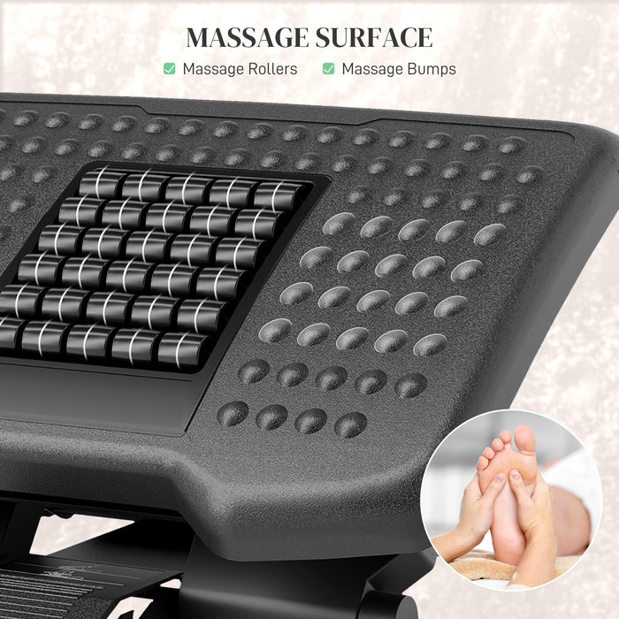 HOMCOM Three-Level, Multi-Angle Massage Footrest - Black | Aosom UK