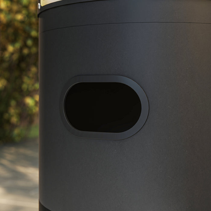 Outsunny 11 KW Freestanding Gas Patio Heater, Adjustable Outdoor Garden Propane Heater with Tip-Over Switch, Wheels, Pulse Ignition, Tank Room with Door, Black